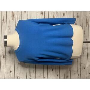 Talbots turquoise cotton-blend ribbed knit long sleeve pullover sweater Size 2X